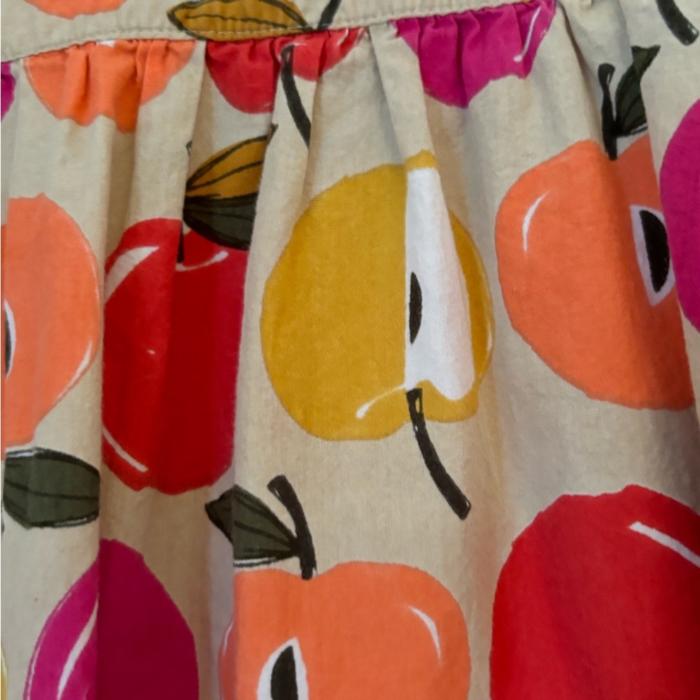 Pink Chicken Multicolor Apple Print Kids Dress - Picture 2 of 3